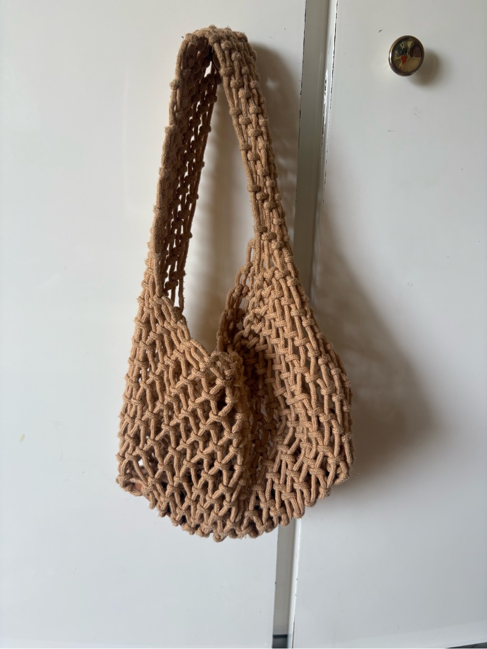 Goodies Beige Crochet Shoulder Bag